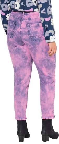 Ulla Popken Color Wash Stretch Fit Boyfriend Jeans Bold Pink - Džíny & Kalhoty ve Velkých Velikostech – Plus Size - 