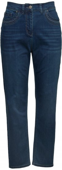 Ulla Popken Rivet Detail Mom Jeans Blue - Džíny & Kalhoty ve Velkých Velikostech – Plus Size - 