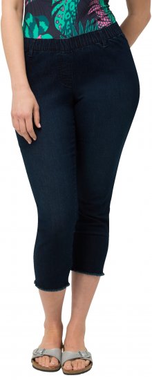 Ulla Popken Cropped Raw Hem Jeggings Denim Blue - Džíny & Kalhoty ve Velkých Velikostech – Plus Size - 