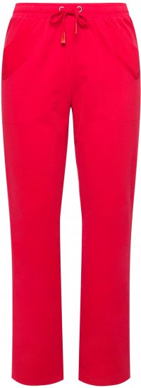 Ulla Popken Elastic Waist Sweatpants Red - Džíny & Kalhoty ve Velkých Velikostech – Plus Size - 