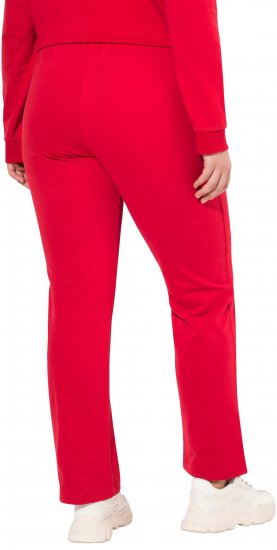 Ulla Popken Elastic Waist Sweatpants Red - Džíny & Kalhoty ve Velkých Velikostech – Plus Size - 