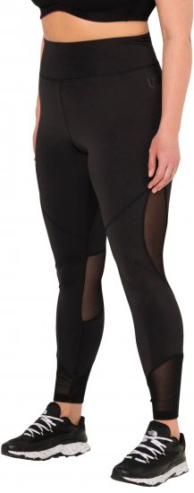 Ulla Popken Mesh Panel Leggings Black - Džíny & Kalhoty ve Velkých Velikostech – Plus Size - 