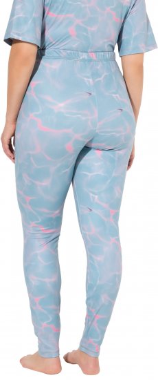 Ulla Popken Wave Print Ski Leggings Blue - Džíny & Kalhoty ve Velkých Velikostech – Plus Size - 