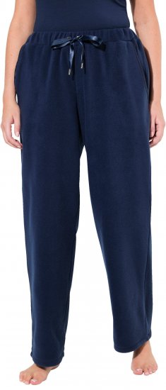 Ulla Popken Fleece Loungewear Pants Night Blue - Džíny & Kalhoty ve Velkých Velikostech – Plus Size - 
