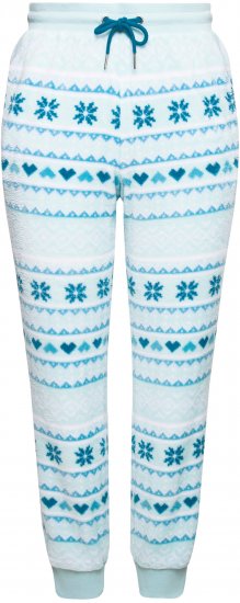 Ulla Popken Alpine Striped Plush Loungewear Pants Blue - Džíny & Kalhoty ve Velkých Velikostech – Plus Size - 