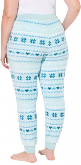 Ulla Popken Alpine Striped Plush Loungewear Pants Blue - Džíny & Kalhoty ve Velkých Velikostech – Plus Size - 