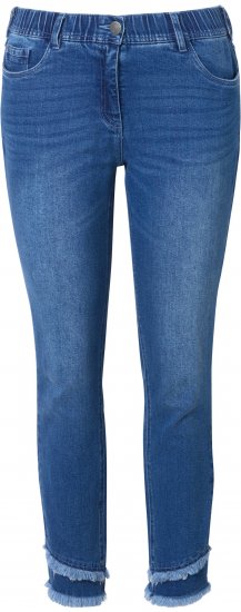 Ulla Popken Double Fringe Hem Stretch Fit Jeans Denim Blue - Džíny & Kalhoty ve Velkých Velikostech – Plus Size - 