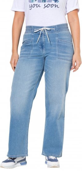 Ulla Popken Patch Pocket Elastic Waist Jeans Blue - Džíny & Kalhoty ve Velkých Velikostech – Plus Size - 