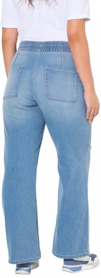 Ulla Popken Patch Pocket Elastic Waist Jeans Blue - Džíny & Kalhoty ve Velkých Velikostech – Plus Size - 