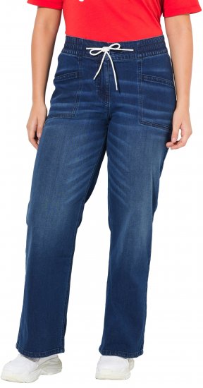Ulla Popken Patch Pocket Elastic Waist Jeans Denim Blue - Džíny & Kalhoty ve Velkých Velikostech – Plus Size - 