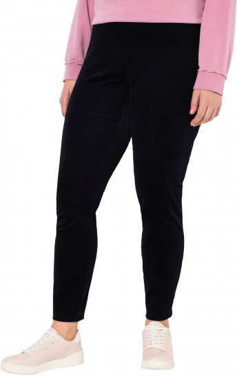 Ulla Popken Corduroy Leggings Navy - Džíny & Kalhoty ve Velkých Velikostech – Plus Size - 
