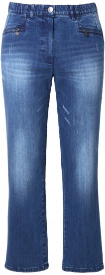 Ulla Popken Tapered Leg Lightly Distressed Jeans Denim Blue - Džíny & Kalhoty ve Velkých Velikostech – Plus Size - 