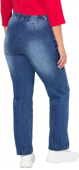 Ulla Popken Tapered Leg Lightly Distressed Jeans Denim Blue - Džíny & Kalhoty ve Velkých Velikostech – Plus Size - 