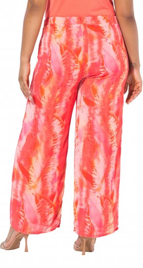 Ulla Popken Feather Batik Print Layered Chiffon Pants - Džíny & Kalhoty ve Velkých Velikostech – Plus Size - 