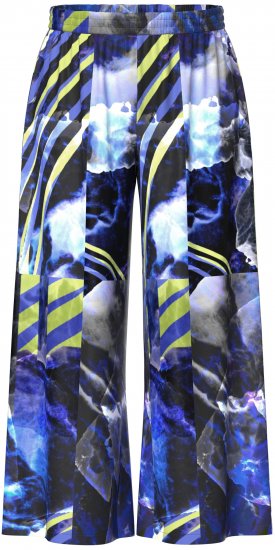 Ulla Popken Blue Stroke Wide Leg Palazzo Pants - Džíny & Kalhoty ve Velkých Velikostech – Plus Size - 