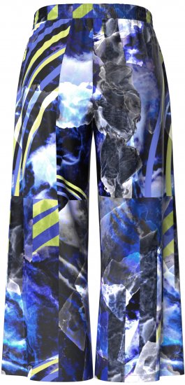 Ulla Popken Blue Stroke Wide Leg Palazzo Pants - Džíny & Kalhoty ve Velkých Velikostech – Plus Size - 