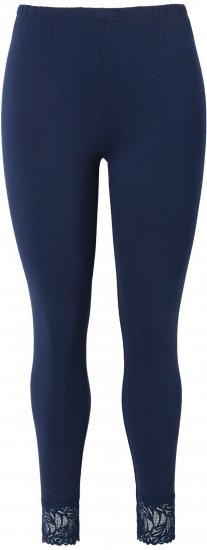 Ulla Popken Lace Trim Leggings Navy - Džíny & Kalhoty ve Velkých Velikostech – Plus Size - 