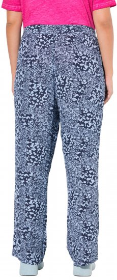 Ulla Popken Patch Print Elastic Waist Pants Navy - Džíny & Kalhoty ve Velkých Velikostech – Plus Size - 