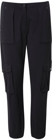 Ulla Popken Elastic Hem Stretch Fit Cargo Pants Black - Džíny & Kalhoty ve Velkých Velikostech – Plus Size - 