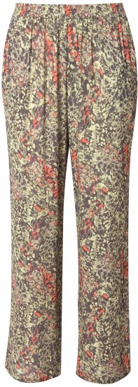 Ulla Popken Crocodile Print Elastic Waist Pants Olive Grey - Džíny & Kalhoty ve Velkých Velikostech – Plus Size - 