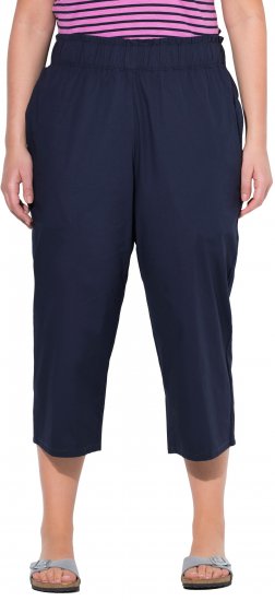 Ulla Popken Stretch Fit Paper Bag Culottes Navy - Džíny & Kalhoty ve Velkých Velikostech – Plus Size - 