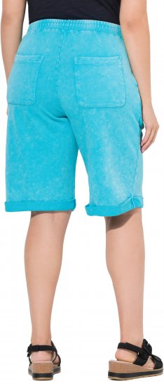 Ulla Popken Acid Wash Elastic Waist Sweatshirts Blue - Džíny & Kalhoty ve Velkých Velikostech – Plus Size - 