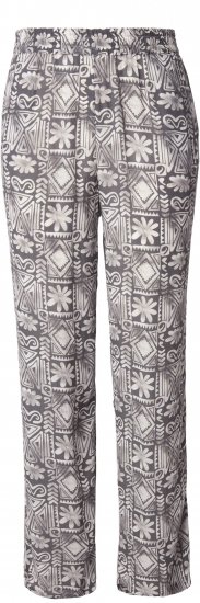 Ulla Popken Mosaic Print Elastic Waist Pants Black - Džíny & Kalhoty ve Velkých Velikostech – Plus Size - 