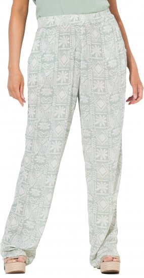 Ulla Popken Mosaic Print Elastic Waist Pants White - Džíny & Kalhoty ve Velkých Velikostech – Plus Size - 