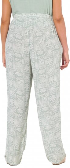 Ulla Popken Mosaic Print Elastic Waist Pants White - Džíny & Kalhoty ve Velkých Velikostech – Plus Size - 