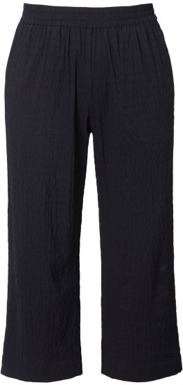 Ulla Popken Textured Elastic Waist Cropped Pants Black - Džíny & Kalhoty ve Velkých Velikostech – Plus Size - 