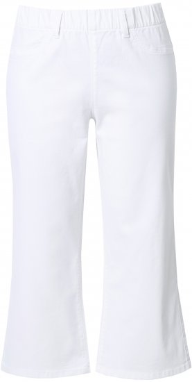 Ulla Popken Wide Leg Twill Mary Fit Culottes White - Džíny & Kalhoty ve Velkých Velikostech – Plus Size - 