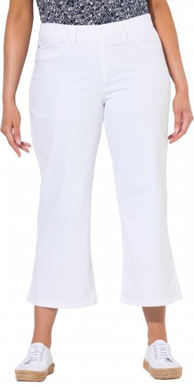 Ulla Popken Wide Leg Twill Mary Fit Culottes White - Džíny & Kalhoty ve Velkých Velikostech – Plus Size - 