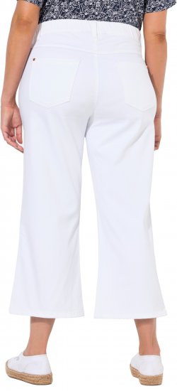 Ulla Popken Wide Leg Twill Mary Fit Culottes White - Džíny & Kalhoty ve Velkých Velikostech – Plus Size - 