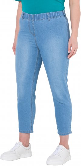 Ulla Popken Cropped Jeggings Light Blue Denim - Džíny & Kalhoty ve Velkých Velikostech – Plus Size - 