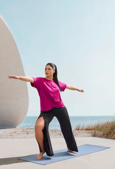 Ulla Popken Split Leg Uv Protective Pants Black - Džíny & Kalhoty ve Velkých Velikostech – Plus Size - 