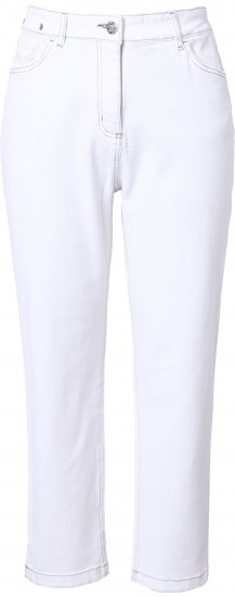 Ulla Popken Used Look 5 Pocket Comfy Waistband Mom Jeans Snow White - Džíny & Kalhoty ve Velkých Velikostech – Plus Size - 