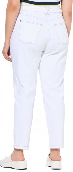 Ulla Popken Used Look 5 Pocket Comfy Waistband Mom Jeans Snow White - Džíny & Kalhoty ve Velkých Velikostech – Plus Size - 