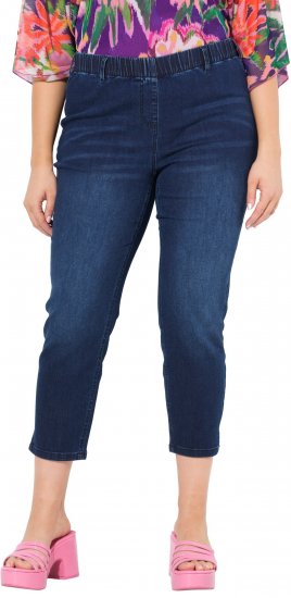 Ulla Popken Cropped Denim Look Stretch Fit Leggings Denim Blue - Džíny & Kalhoty ve Velkých Velikostech – Plus Size - 