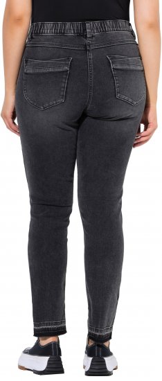 Ulla Popken Raw Edge Stretch Fit Jeans Black - Džíny & Kalhoty ve Velkých Velikostech – Plus Size - 