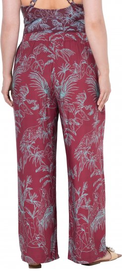 Ulla Popken Wide Leg Elastic Waist Jungle Print Palazzo Pants Brown - Džíny & Kalhoty ve Velkých Velikostech – Plus Size - 