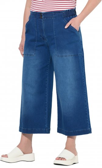 Ulla Popken Denim Culottes Blue - Džíny & Kalhoty ve Velkých Velikostech – Plus Size - 