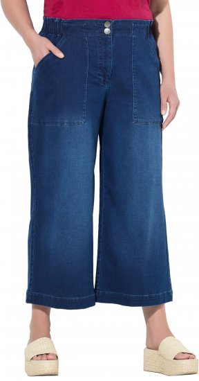 Ulla Popken Denim Culottes Denim Blue - Džíny & Kalhoty ve Velkých Velikostech – Plus Size - 