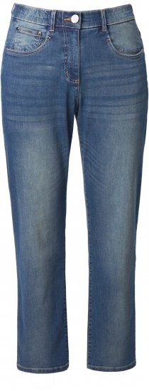 Ulla Popken Decorative Seam Stretch Fit Boyfriend Jeans Blue - Džíny & Kalhoty ve Velkých Velikostech – Plus Size - 
