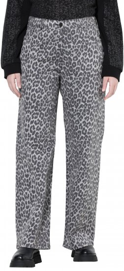 Ulla Popken Leopard Print Stretch Fit Jeans Beige - Džíny & Kalhoty ve Velkých Velikostech – Plus Size - 