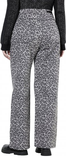 Ulla Popken Leopard Print Stretch Fit Jeans Beige - Džíny & Kalhoty ve Velkých Velikostech – Plus Size - 