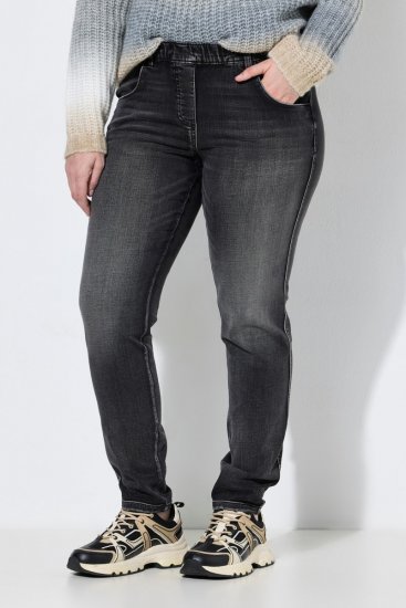 Ulla Popken Vintage Wash Jeggings Black - Legíny - Legíny v nadměrných velikostech