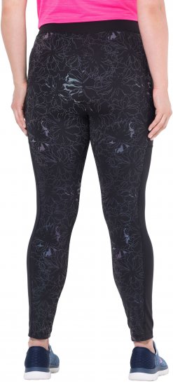 Ulla Popken Quick Drying Flower Print Leggings Black - Džíny & Kalhoty ve Velkých Velikostech – Plus Size - 