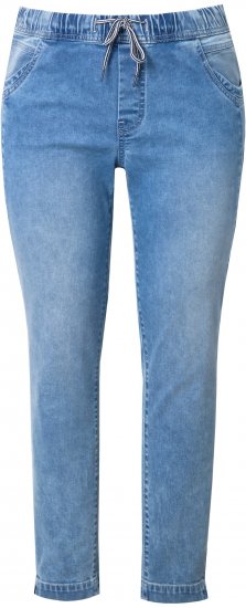 Ulla Popken Drawstring Jeggings Blue Denim - Džíny & Kalhoty ve Velkých Velikostech – Plus Size - 