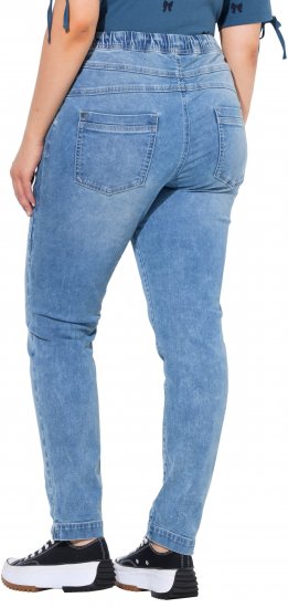 Ulla Popken Drawstring Jeggings Blue Denim - Džíny & Kalhoty ve Velkých Velikostech – Plus Size - 