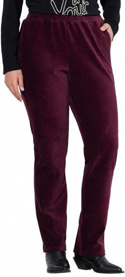 Ulla Popken Corduroy Elastic Waist Pants Brown - Džíny & Kalhoty ve Velkých Velikostech – Plus Size - 